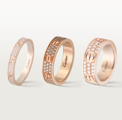 [Star Jewelry]LOVE RING 4mm-wide full-diamond ring Rose Gold