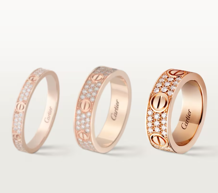 [Star Jewelry]LOVE RING 6.5mm-wide full-diamond ring Rose Gold