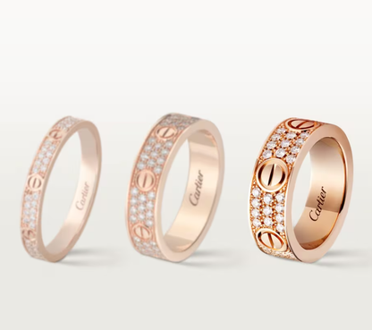 [Star Jewelry]LOVE RING 6.5mm-wide full-diamond ring Rose Gold