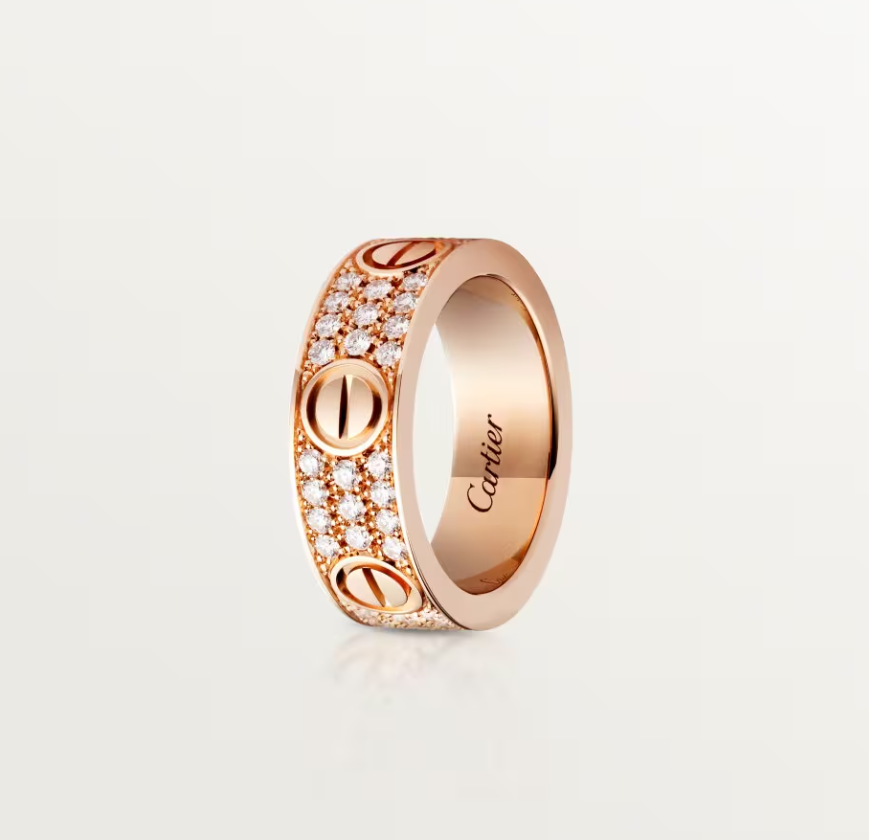 [Star Jewelry]LOVE RING 6.5mm-wide full-diamond ring Rose Gold