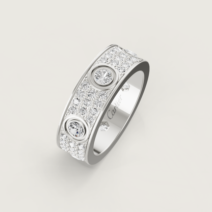 [Star Jewelry]LOVE RING 6.5MM Full Diamond, 6 Major Diamonds Silver