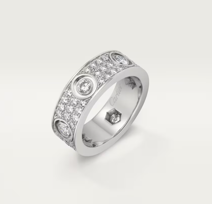 [Star Jewelry]LOVE RING 6.5MM Full Diamond, 6 Major Diamonds Silver