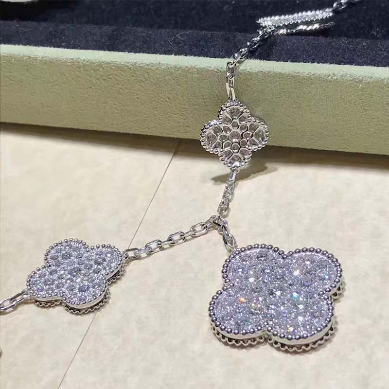 [Star Jewelry]CLOVER 6 MOTIFS SILVER DIAMOND BRACELET