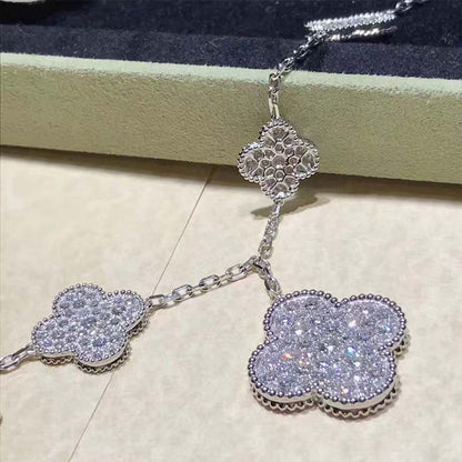 [Star Jewelry]CLOVER 6 MOTIFS SILVER DIAMOND BRACELET