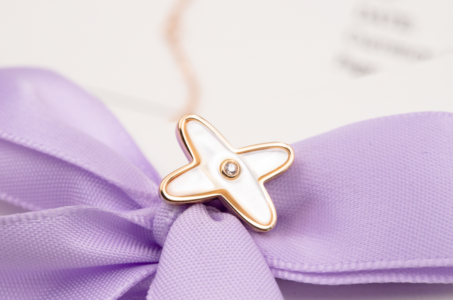 [Star Jewelry]JEUX DE WHITE MOP ROSE GOLD DIAMOND EARRINGS