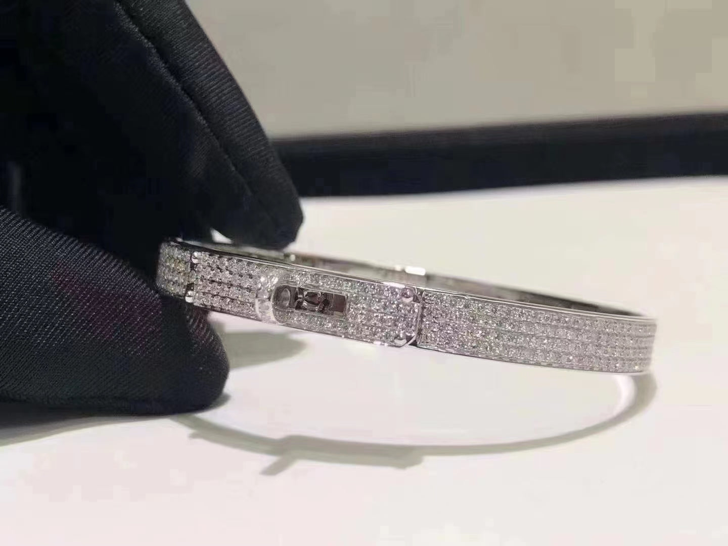 [Star Jewelry]HM KELLY BRACELET IN SILVER AND FULL PAVE DIAMOND