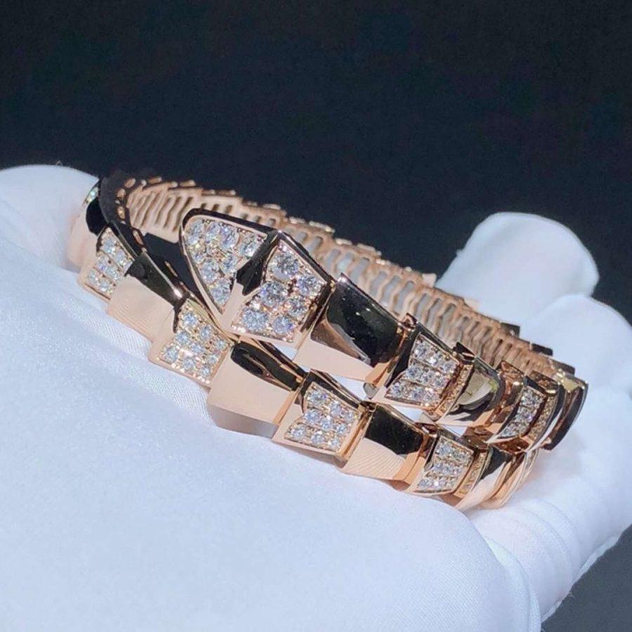 [Star Jewelry]SERPENTI WIDE BRACELET PINK GOLD DIAMOND