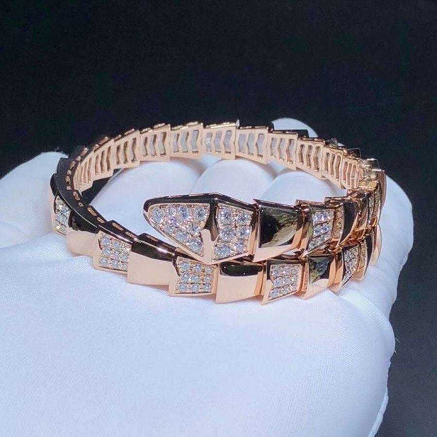 [Star Jewelry]SERPENTI WIDE BRACELET PINK GOLD DIAMOND
