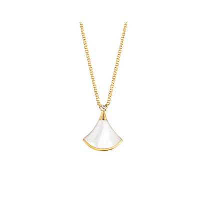 [Star Jewelry]DREAM NECKLACE WHITE MOP GOLD 1 DIAMOND
