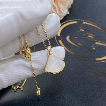 [Star Jewelry]DREAM NECKLACE WHITE MOP GOLD 1 DIAMOND