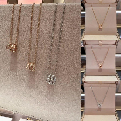 [Star Jewelry]SERPENTI  NECKLACE DOUBLE RING DIAMOND