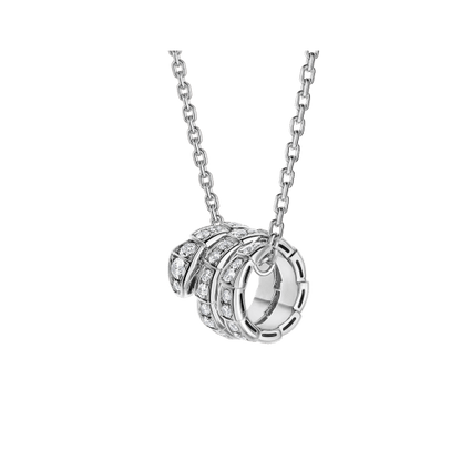 [Star Jewelry]SERPENTI  NECKLACE DOUBLE RING DIAMOND
