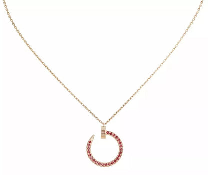 [Star Jewelry]JUSTE NECKLACE GOLD RED DIAMONDS