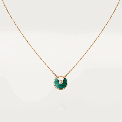 [Star Jewelry]AMULETTE ROSE GOLD MALACHITE NECKLACE
