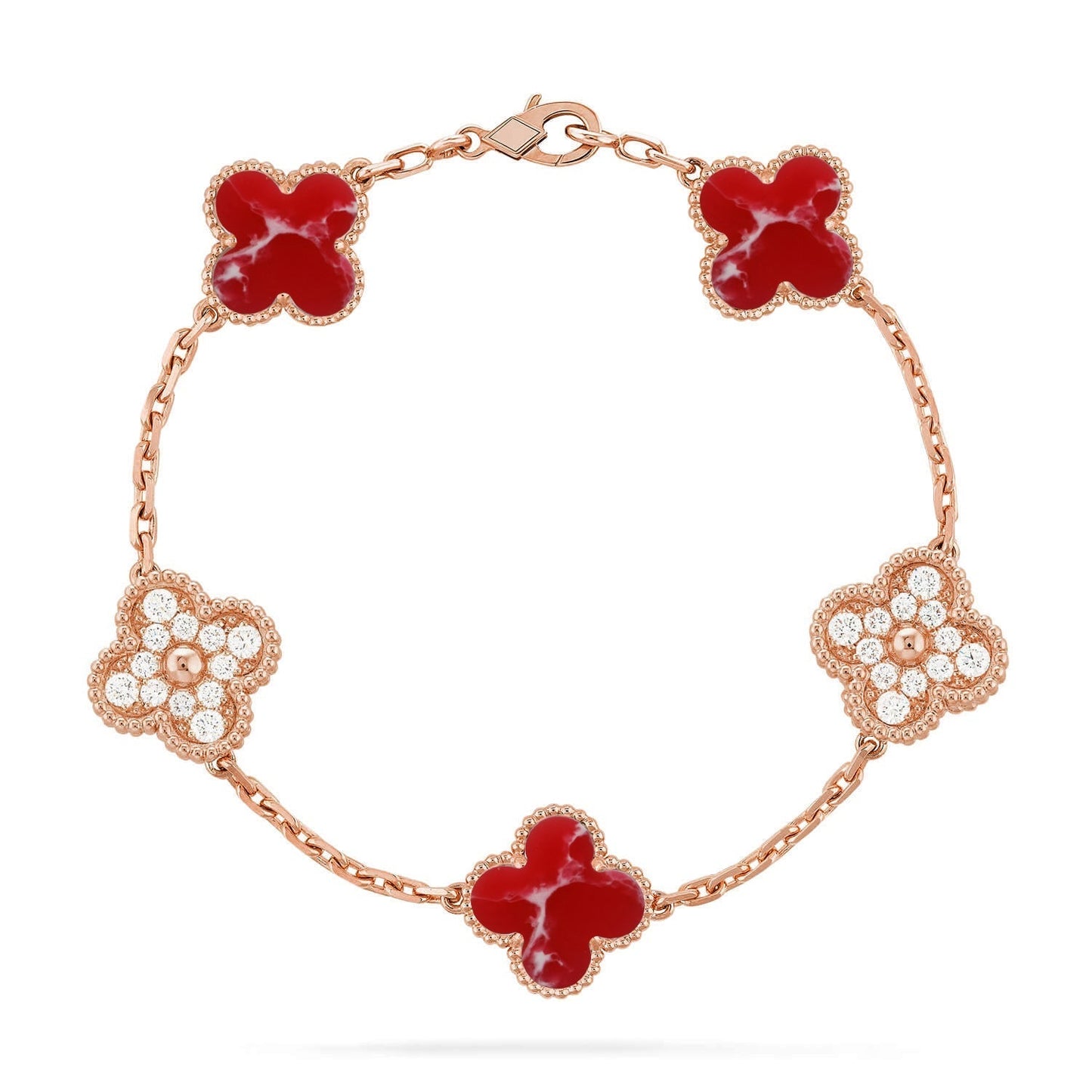 [Star Jewelry]CLOVER 5 MOTIF RED PATTERN BRACELET COLLECTION