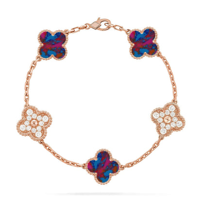 [Star Jewelry]CLOVER 5 MOTIF COLOR GEMSTONES BRACELET COLLECTION