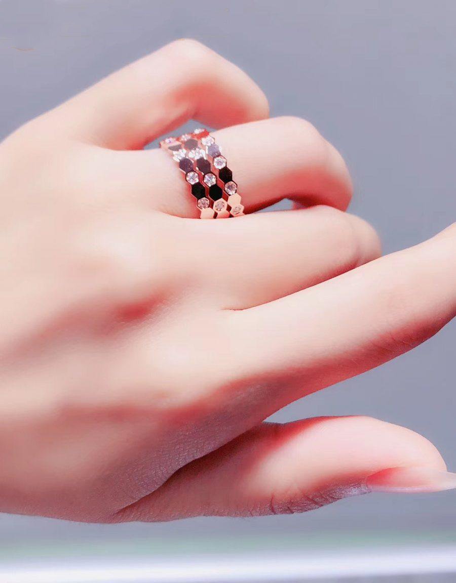 [Star Jewelry]BEE LOVE RING PINK GOLD DIAMOND