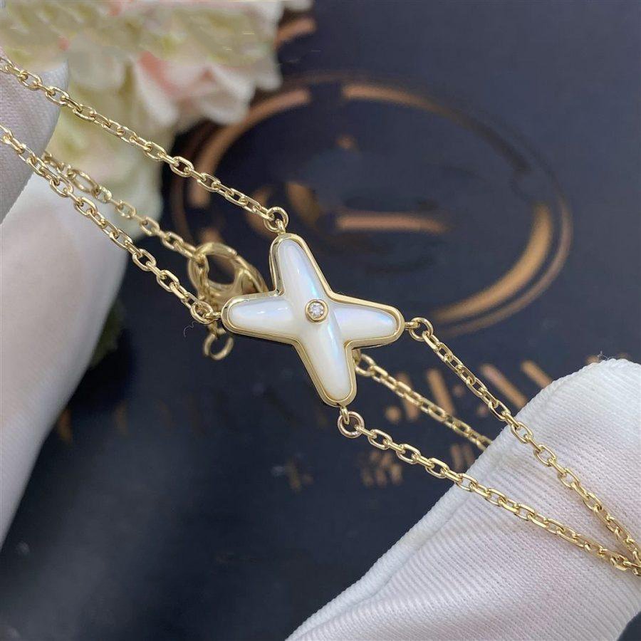 [Star Jewelry]JEUX BRACELET WHITE MOP GOLD 1 DIAMOND