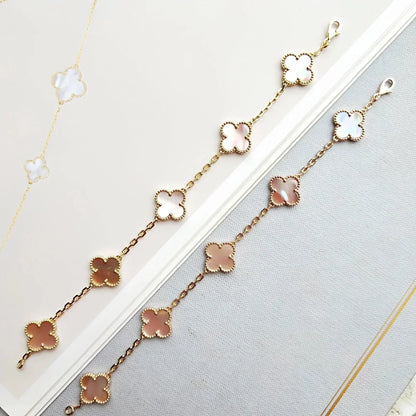 [Star Jewelry] CLOVER 5 MOTIFS  PINK MOP BRACELET COLLECTION