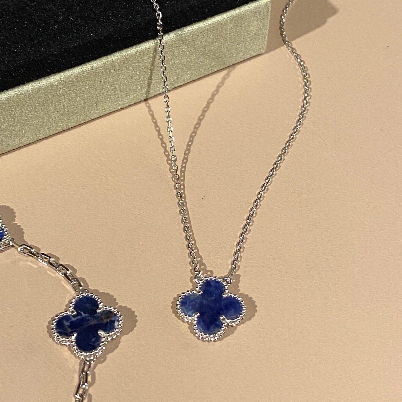 [Star Jewelry]CLOVER 15MM PIETERSITE NECKLACE SILVER
