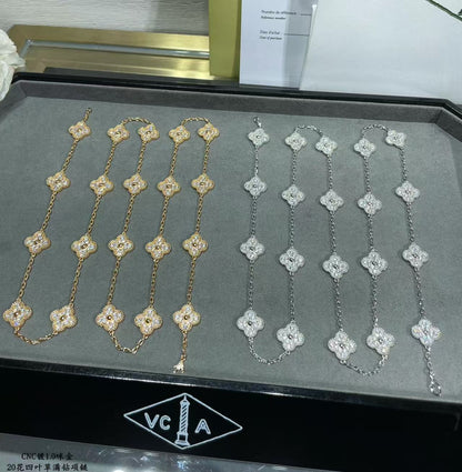 [Star Jewelry]CLOVER 20 MOTIFS FULL-DIAMOND NECKLACE