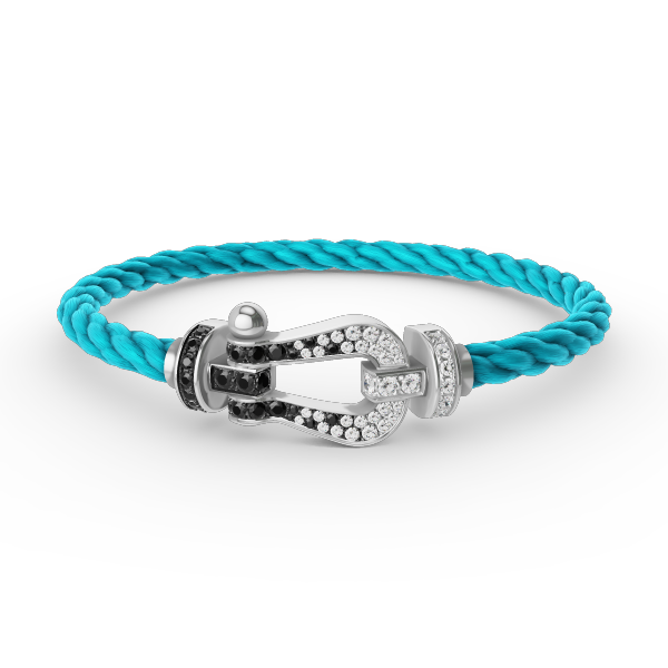 [Star Jewelry]FORCE LARGE HORSESHOE BLACK WHITE DIAMOND BRACELET SILVER