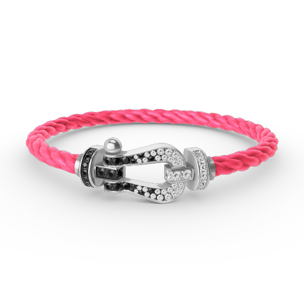 [Star Jewelry]FORCE LARGE HORSESHOE BLACK WHITE DIAMOND BRACELET SILVER