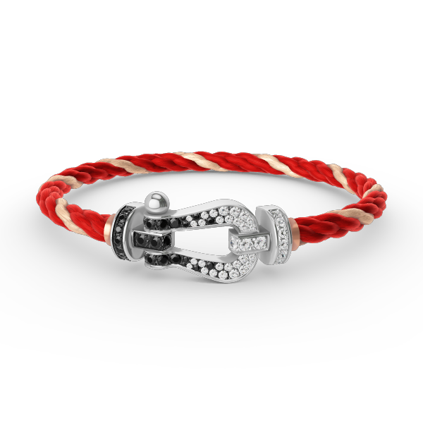 [Star Jewelry]FORCE LARGE HORSESHOE BLACK WHITE DIAMOND BRACELET SILVER