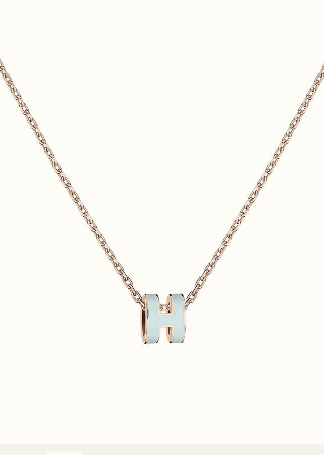 [Star Jewelry]POP H LIGHT BLUE NECKLACE