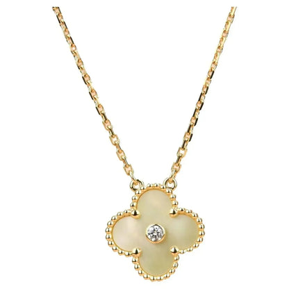 [Star Jewelry]CLOVER 15MM DIAMOND GOLD MOTHER OF PEARL NECKLACE