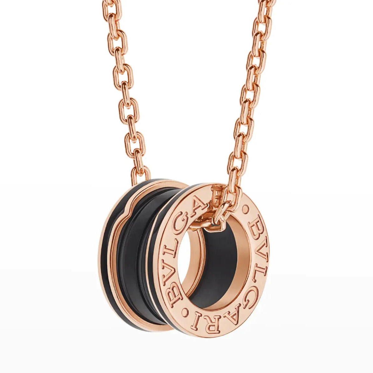 [Star Jewelry]ZERO 1 BLACK CERAMIC PINK GOLD NECKLACE