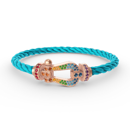 [Star Jewelry]FORCE LARGE HORSESHOE  COLORED DIAMOND BRACELET ROSE GOLD