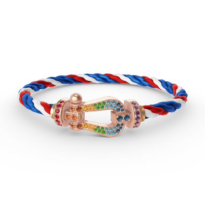 [Star Jewelry]FORCE LARGE HORSESHOE  COLORED DIAMOND BRACELET ROSE GOLD
