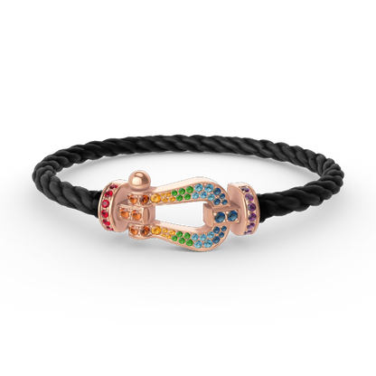 [Star Jewelry]FORCE LARGE HORSESHOE  COLORED DIAMOND BRACELET ROSE GOLD