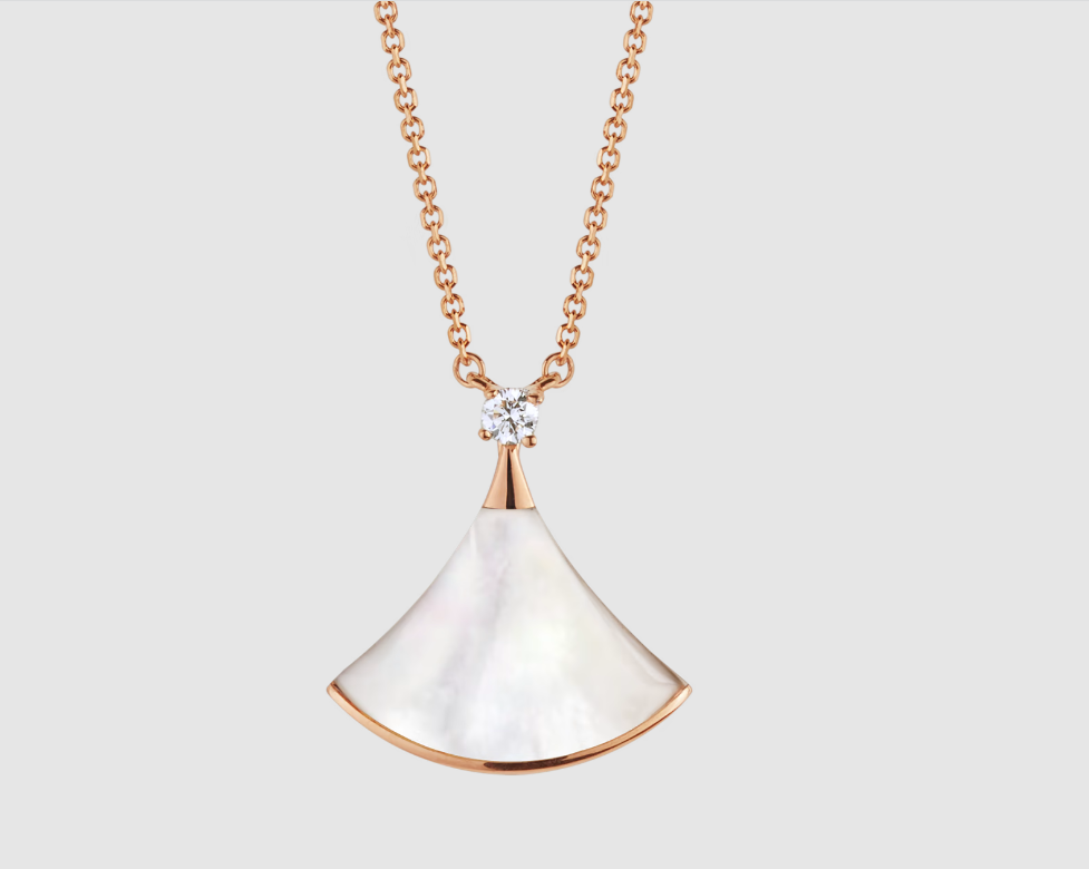 [Star Jewelry]DREAM NECKLACE WHITE MOP PINK GOLD 1 DIAMOND