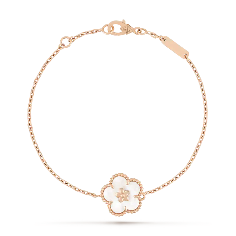 [Star Jewelry]LUCKY WHITE MOP PLUM BLOSSOM  BRACELET