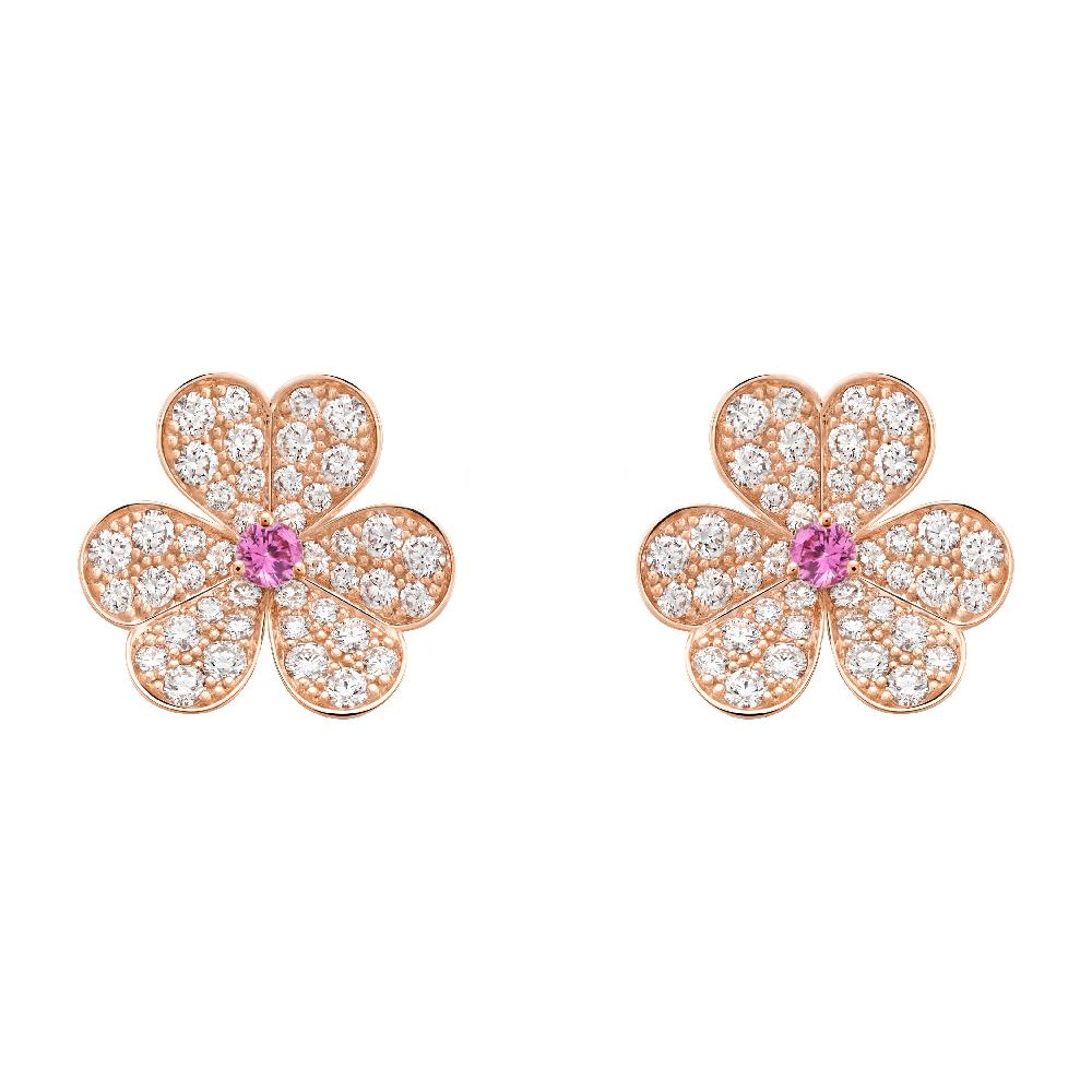 [Star Jewelry]FRIVOLE PINK GOLD FLOWER DIAMOND EARRINGS