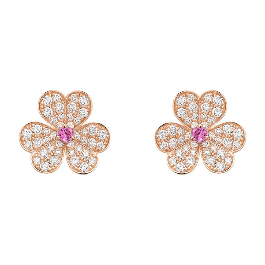 [Star Jewelry]FRIVOLE PINK GOLD FLOWER DIAMOND EARRINGS