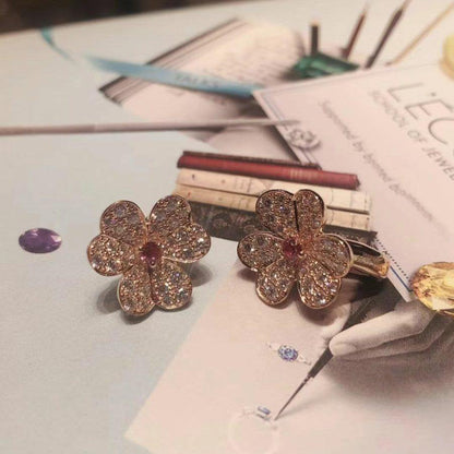 [Star Jewelry]FRIVOLE PINK GOLD FLOWER DIAMOND EARRINGS