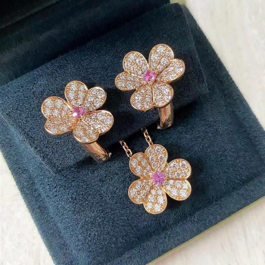 [Star Jewelry]FRIVOLE PINK GOLD FLOWER DIAMOND EARRINGS