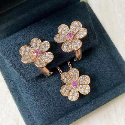 [Star Jewelry]FRIVOLE PINK GOLD FLOWER DIAMOND EARRINGS