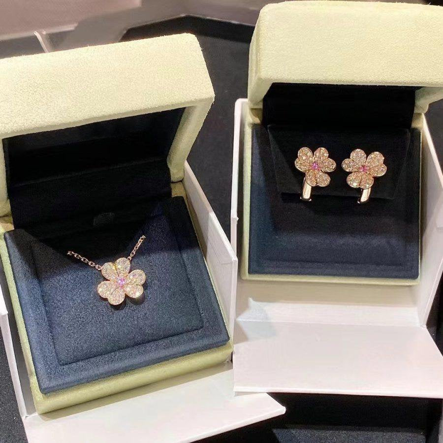 [Star Jewelry]FRIVOLE PINK GOLD FLOWER DIAMOND EARRINGS
