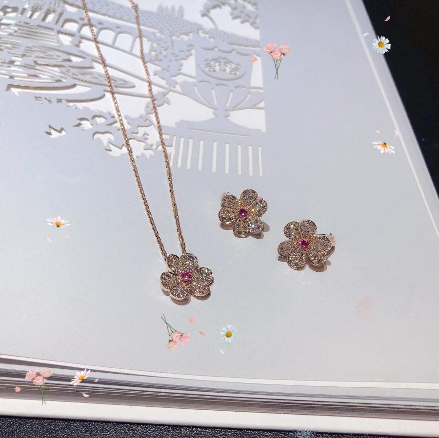[Star Jewelry]FRIVOLE ROSE GOLD FLOWER DIAMOND NECKLACE