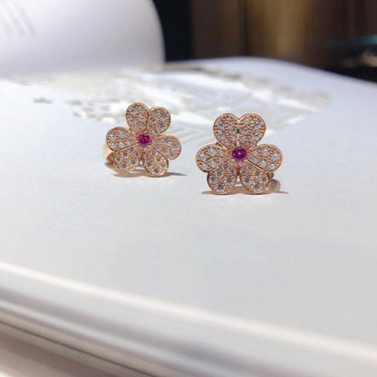 [Star Jewelry]FRIVOLE PINK GOLD FLOWER DIAMOND EARRINGS