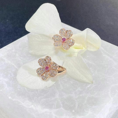 [Star Jewelry]FRIVOLE PINK GOLD FLOWER DIAMOND EARRINGS