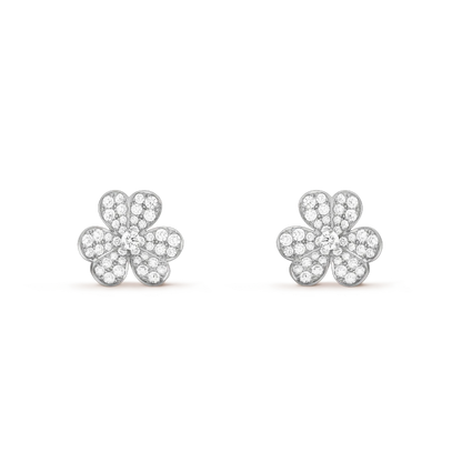 [Star Jewelry]FRIVOLE SILVER FLOWER DIAMOND EARRINGS