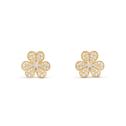 [Star Jewelry]FRIVOLE GOLD FLOWER DIAMOND EARRINGS