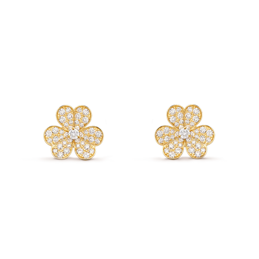 [Star Jewelry]FRIVOLE GOLD FLOWER DIAMOND EARRINGS