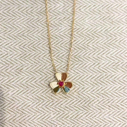 [Star Jewelry]FRIVOLE GOLD FLOWER NECKLACE