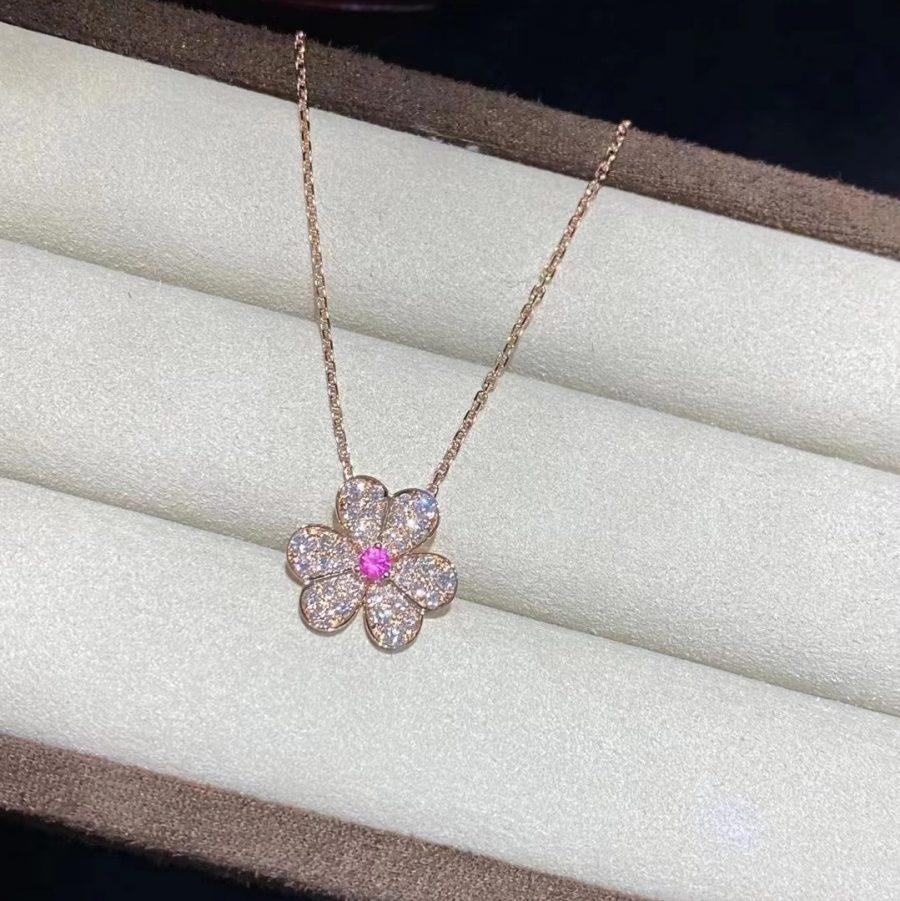 [Star Jewelry]FRIVOLE ROSE GOLD FLOWER DIAMOND NECKLACE
